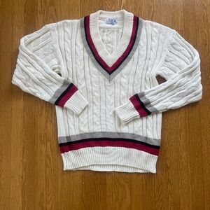 Pringle Cream Knit V-Neck Sweater